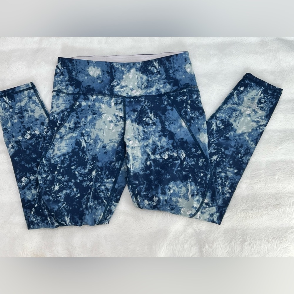 Sweaty Betty Leggings The Power 7/8 Length 27” Tie Dye Blue S - Picture 2 of 8